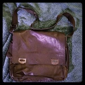 Diesel black leather messenger bag
